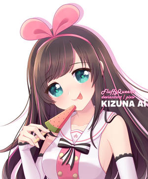 [Fanart]: Kizuna Ai and Ice cream~ by FluffyQueenz