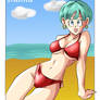 Bulma in bikini, at the beach