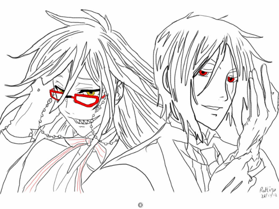 Sebastian and Grell: Tablet drawing