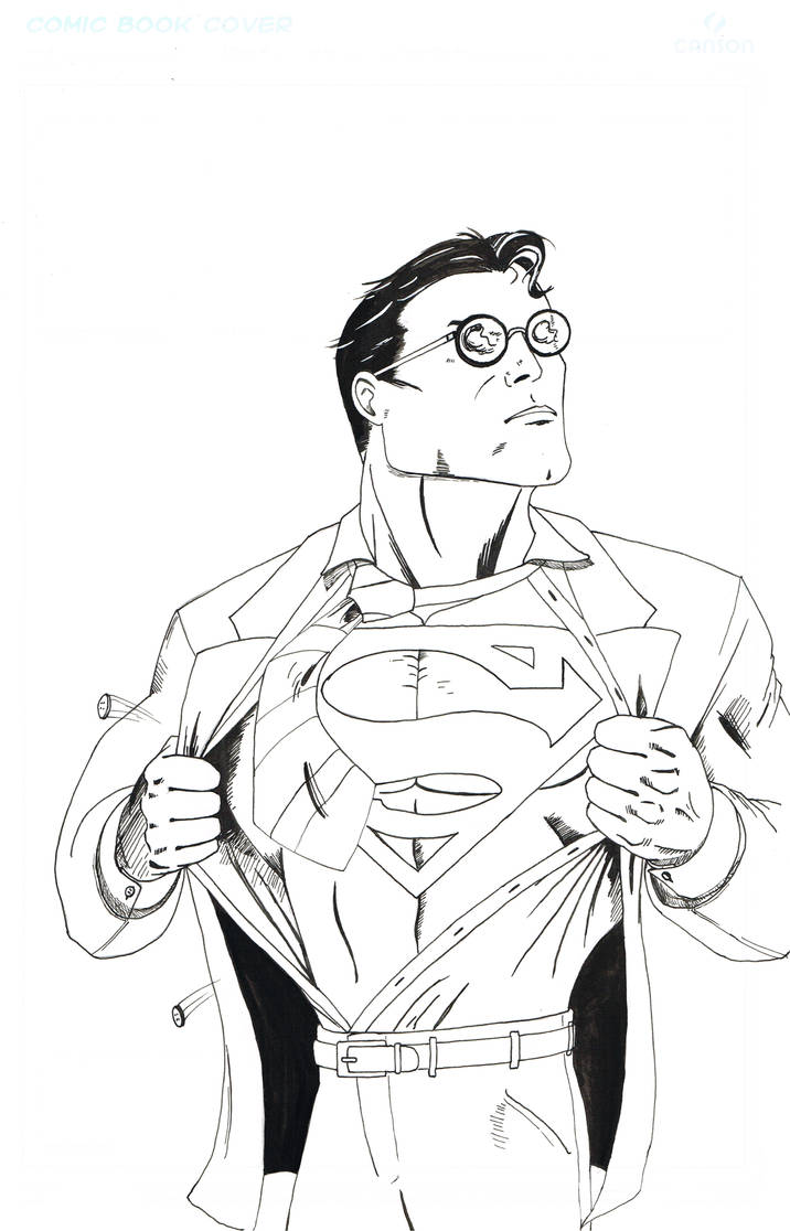 Superman popping buttons- inked by JasonPittman on DeviantArt