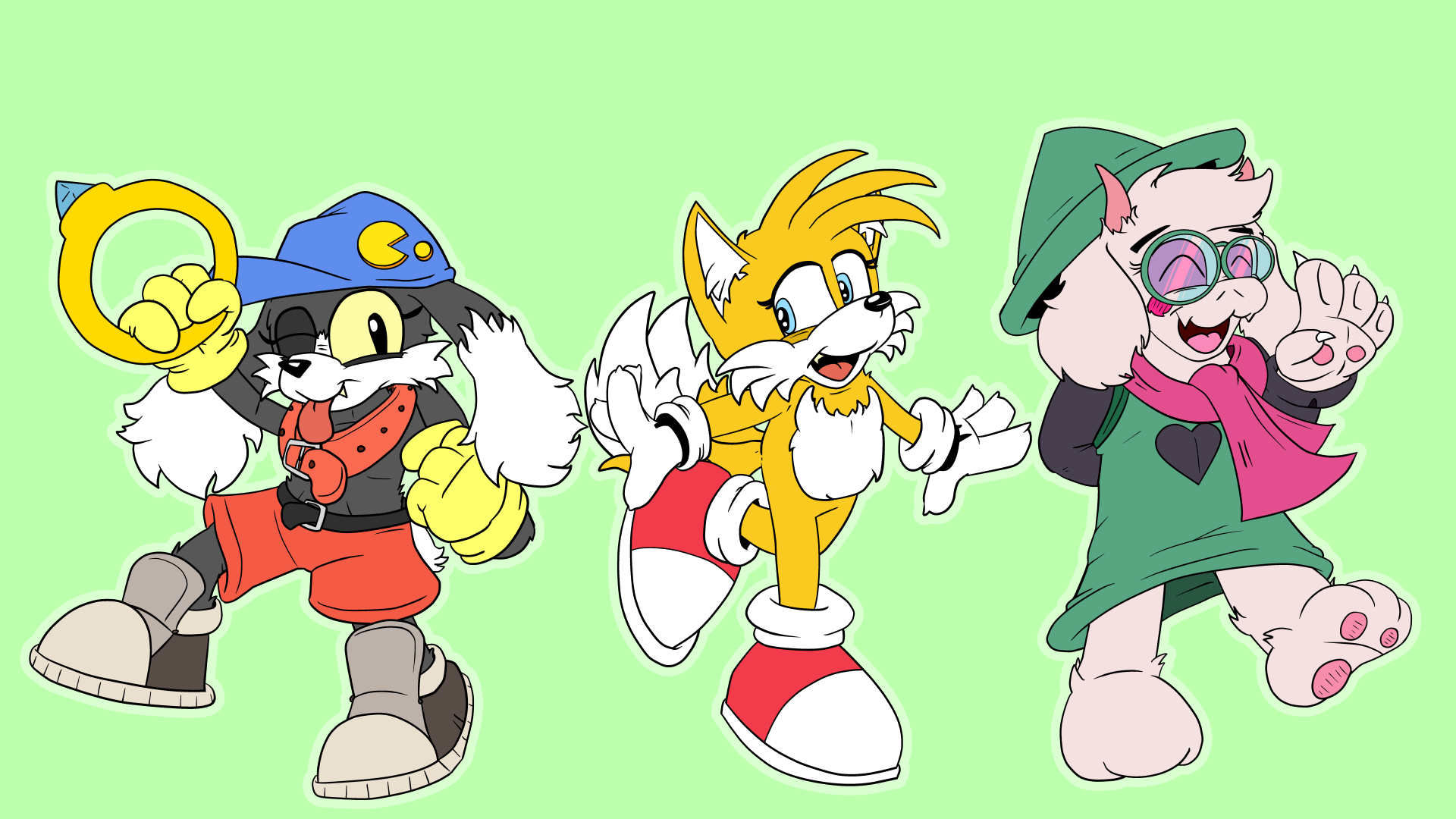 Three Fluffy Boys (Klonoa, Tails and Ralsei) by ACE-Spark on DeviantArt