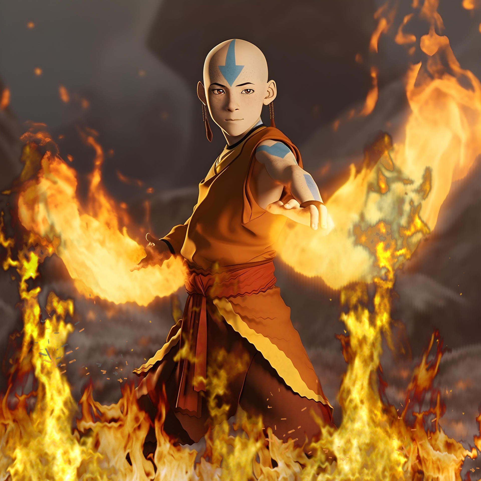 Firebender Aang by NostalgicSUPERFAN on DeviantArt