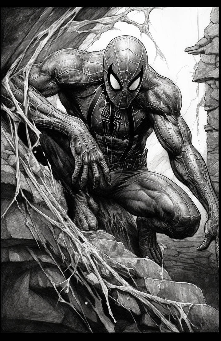 Spiderman: black and white by NostalgicSUPERFAN on DeviantArt