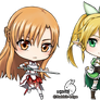 SAO Keychain: Asuna and Leafa