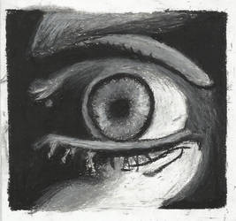 Monochrome Eye in Oil Pastel