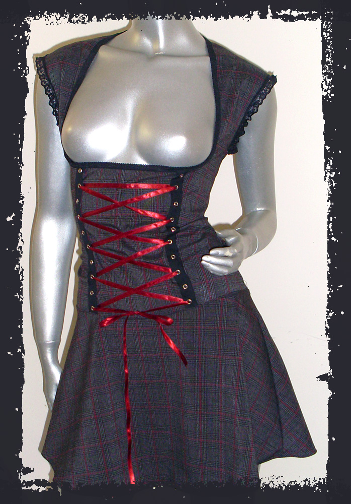 Plaid Underbust Corset Dress