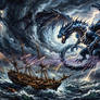 Storm Dragon Attacking Sinking Ship
