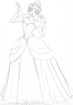 Frozen Anna Wedding Sketch 1