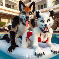 What the dogs doin'? (Fursuit AI)