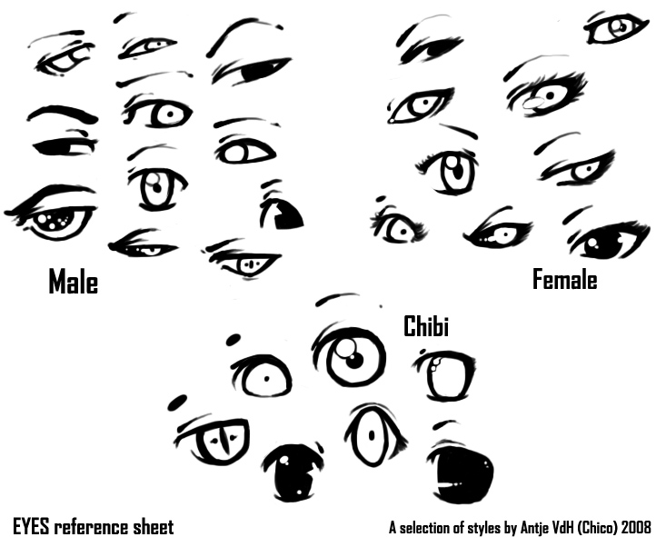 Anime eyes sheet by Heterogeneity on DeviantArt