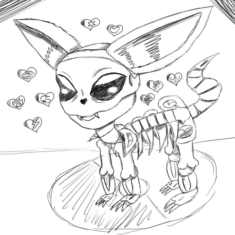 Inktober day 3 Eevee skeleton by LaLaLaNiceLady on DeviantArt