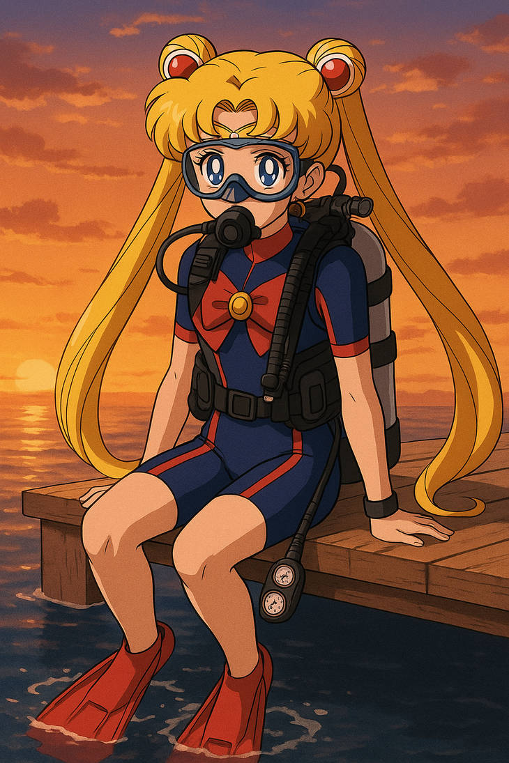 More Sailor Moon Scuba diving 3 by AICREATSTER on DeviantArt