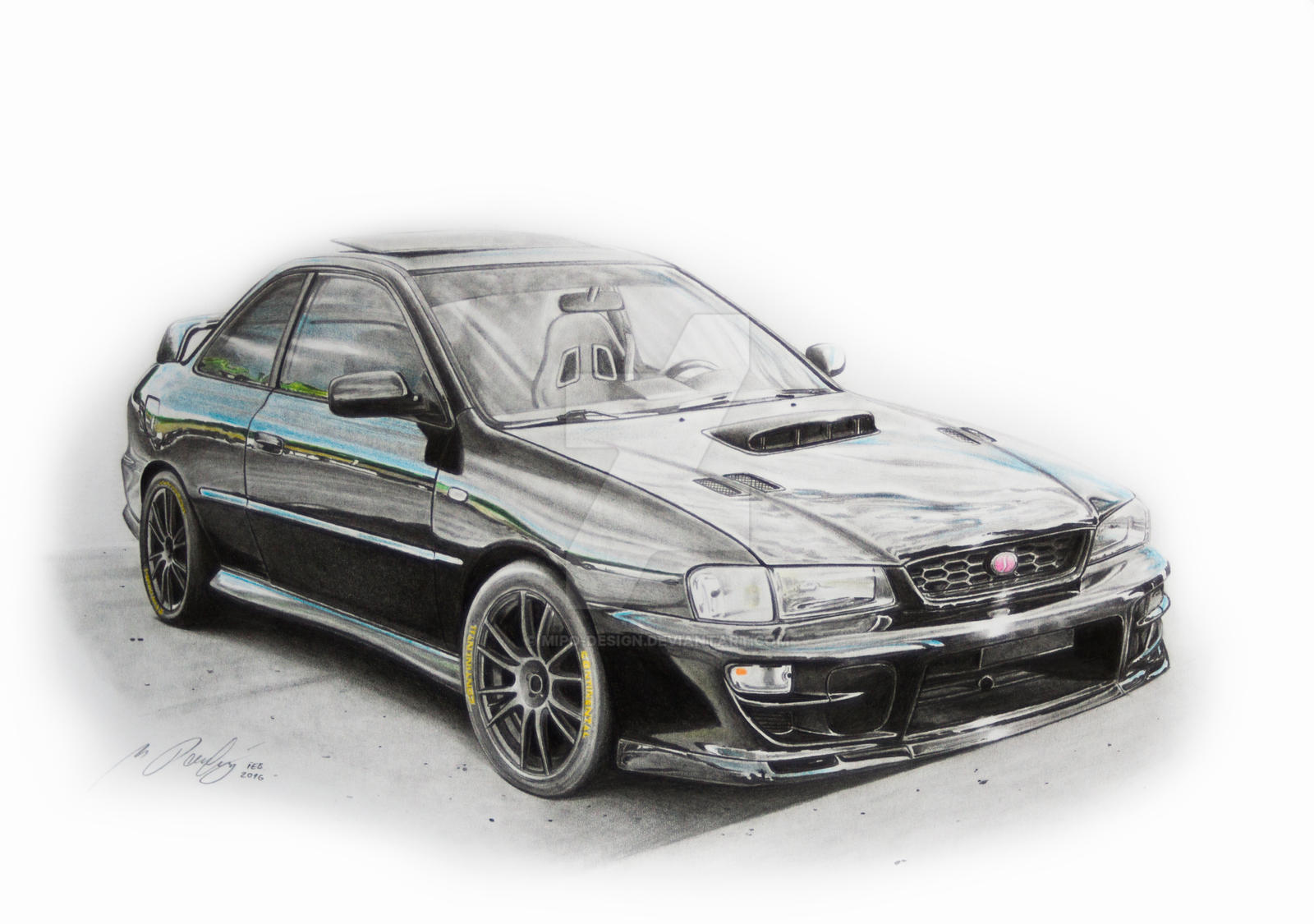Субару WRX STI карандашом
