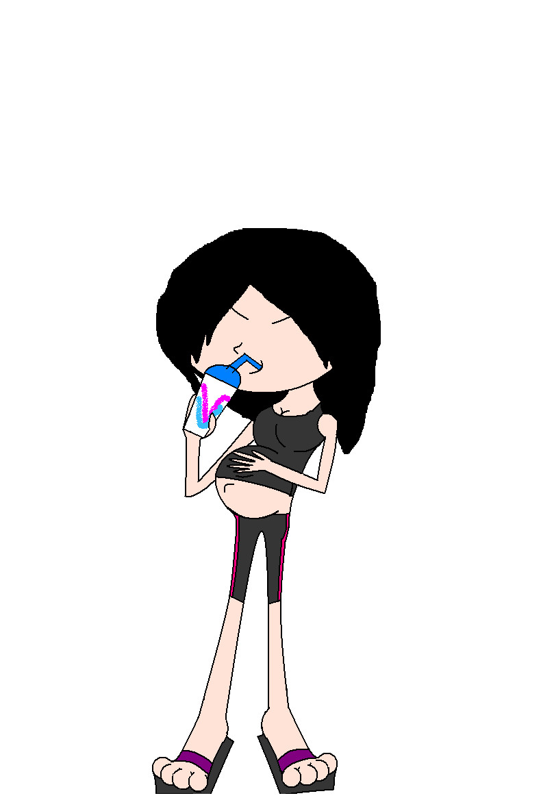 Gia drinking a slushy