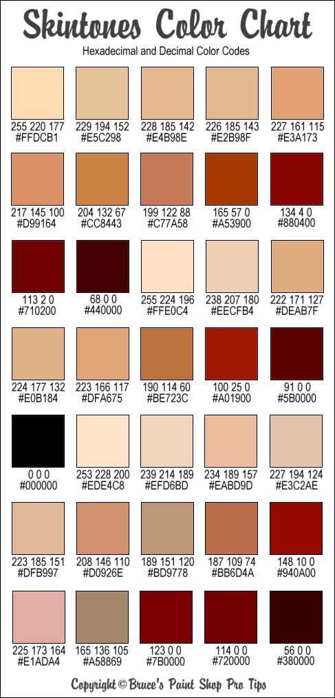 skin color reference by champoorado on DeviantArt