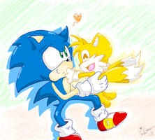 .::Collab::. Chibi Sonic and Tails Love