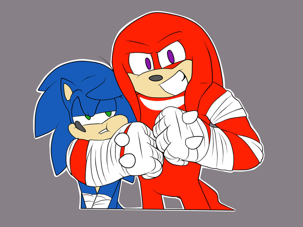 Sonic And Knux Flat by wolfiisaur