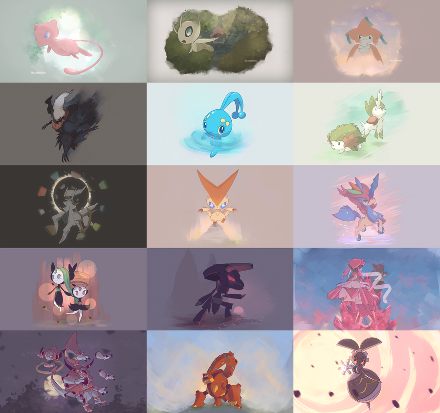 Mythical Pokemon Collection 2016 Collage by AutobotTesla on DeviantArt