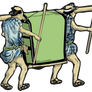 Ossan and Ossan Carrying Palanquin