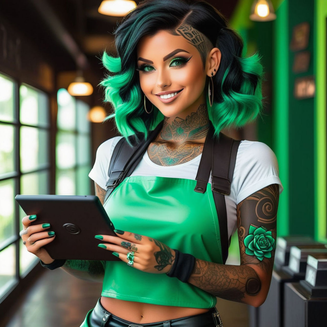 A-hot-tanned-skin-rock-girl-holds-a-tablet-of-choc by samoht422 on ...