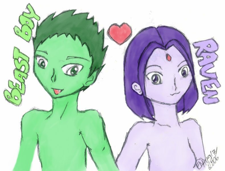 Tt Beast Boy And Raven By Fluffnight On Deviantart