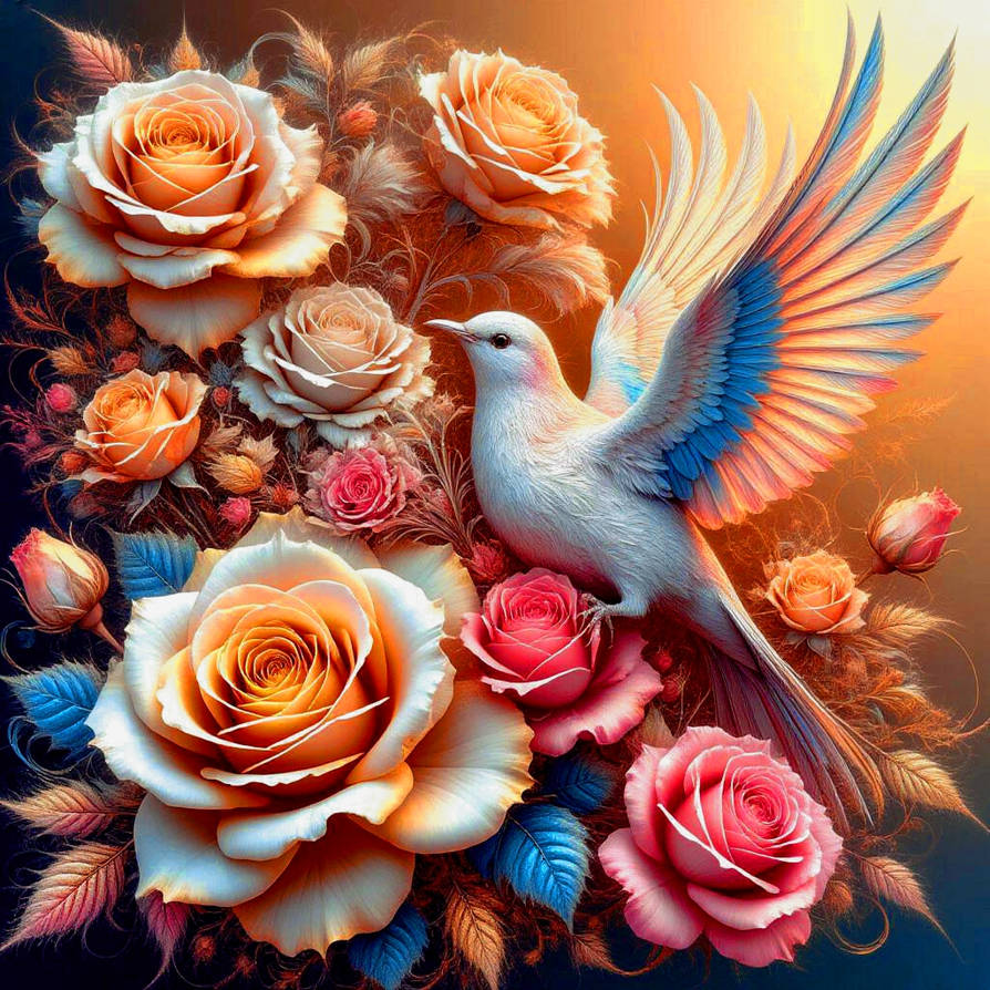 Numbers Birds Roses Bird and Roses by OldStories25 on DeviantArt