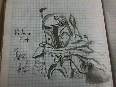 Bobba fett with pencil