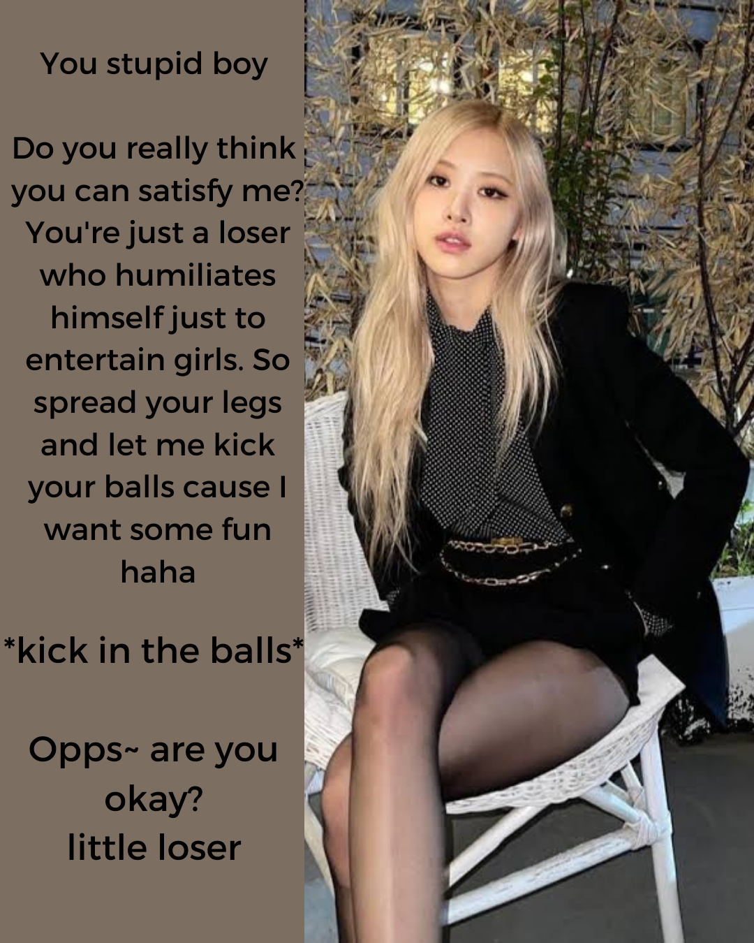 BlackPink Rose Ballbusting Humiliation By BlackPinkBallbusting On blackpink-rose-ballbusting-humiliation-by-blackpinkballbusting-on