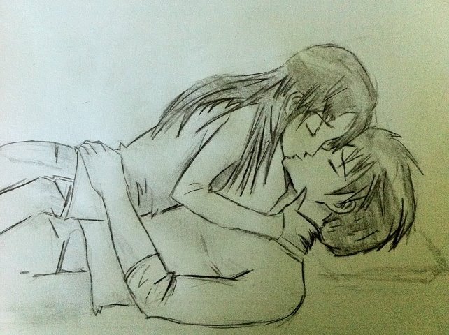 Manga Couple Kissing. by DbzFanMike on DeviantArt