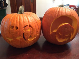 The nightmare before christmas themed pumpkins