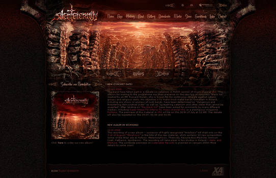 Silent Eternity website layout