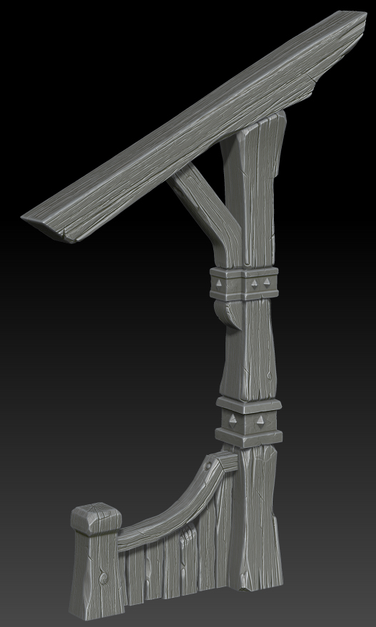 Wooden support on Zbrush