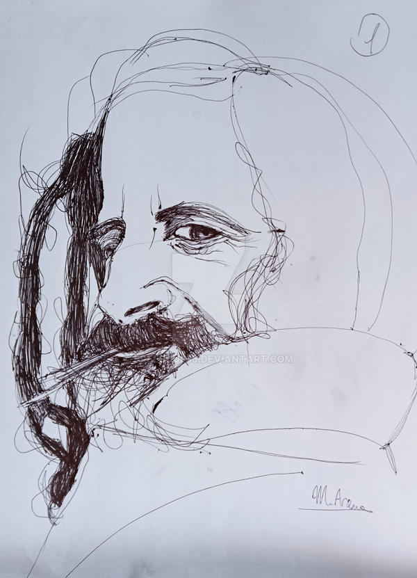 Bic pen sketch Antonio's portrait I