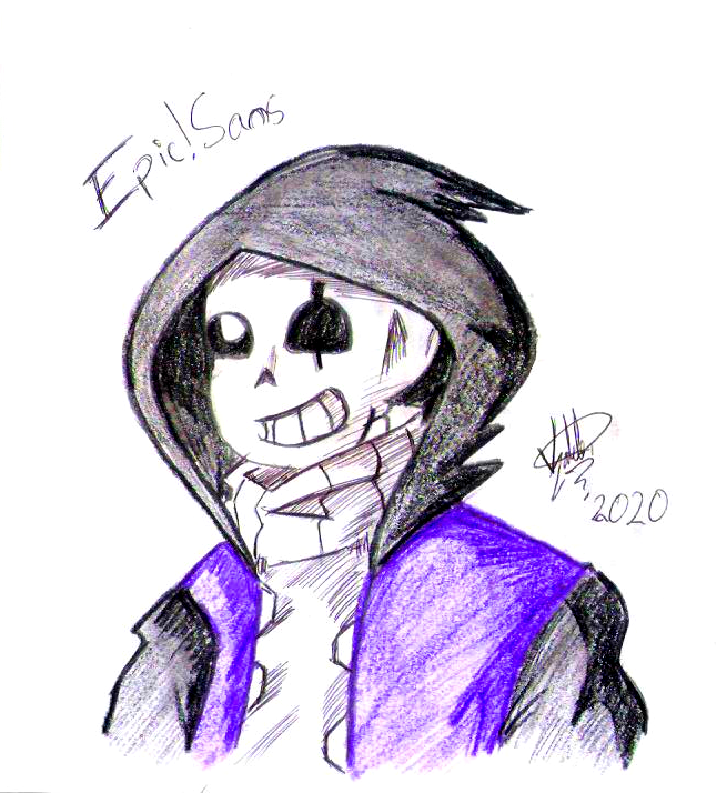 How to draw Epic Sans, How to draw Sans Undertale, Vẽ Epic Sans  Undertale 