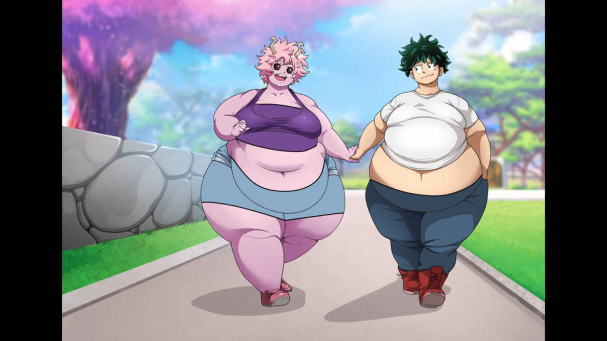 Body Inflation Mha Mina and deku fat walk by murderdrones13742 on DeviantArt