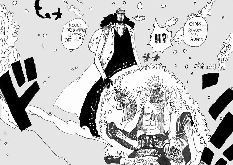 One Piece Aokiji Stops Doflamingo By Foamysilly11 On Deviantart One Piece Aokiji Stops Doflamingo By Foamysilly11 On Deviantart