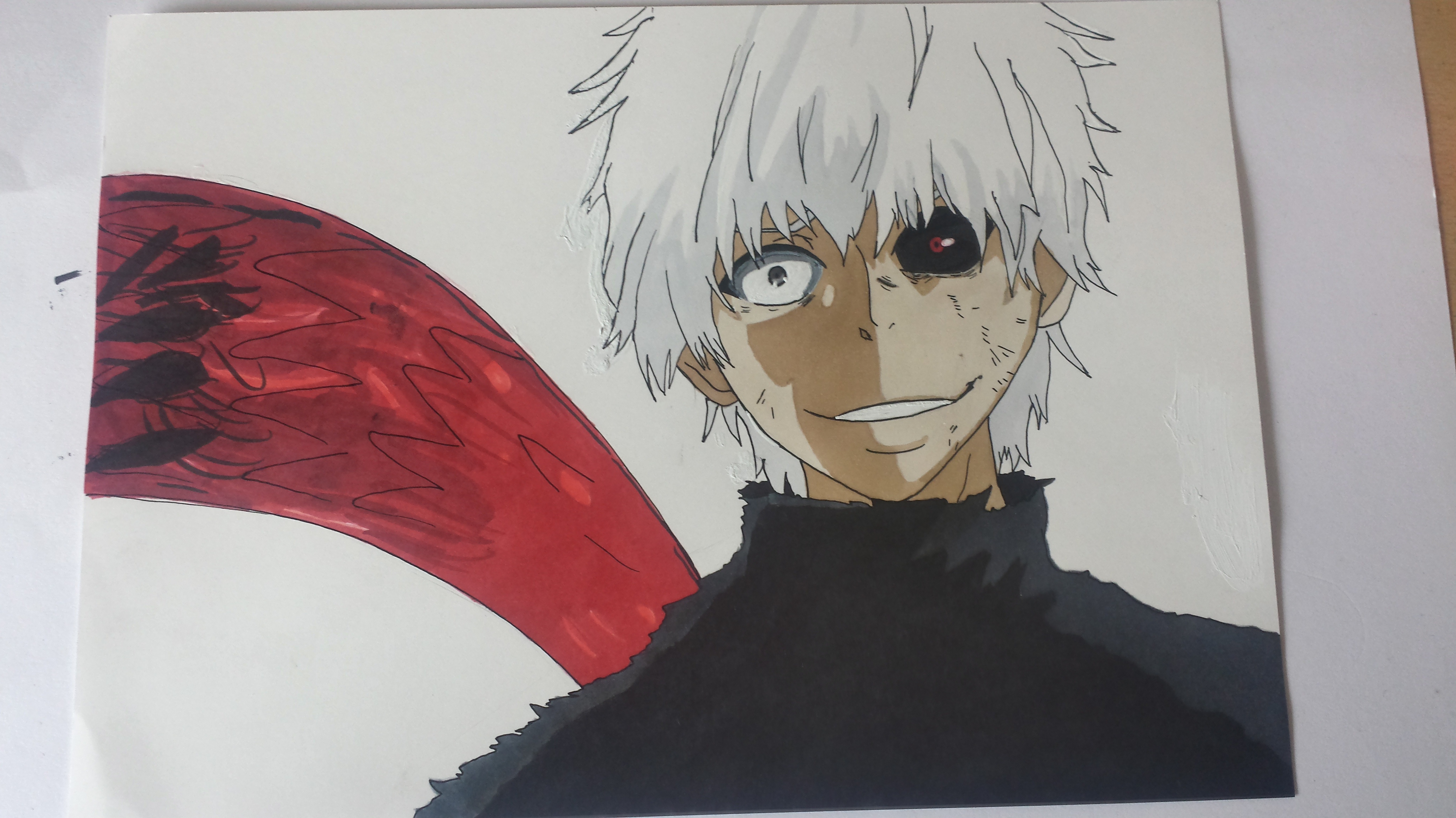 Tokyo Ghoul - Kaneki (White Hair) by FoamySilly11 on DeviantArt Tokyo Ghoul - Kaneki (White Hair) by FoamySilly11 on DeviantArt