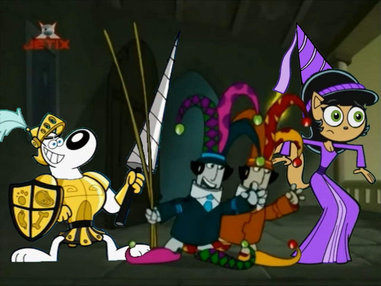 Two Jesters, A Knight, and a Fair Madien by Looneylover15 on DeviantArt