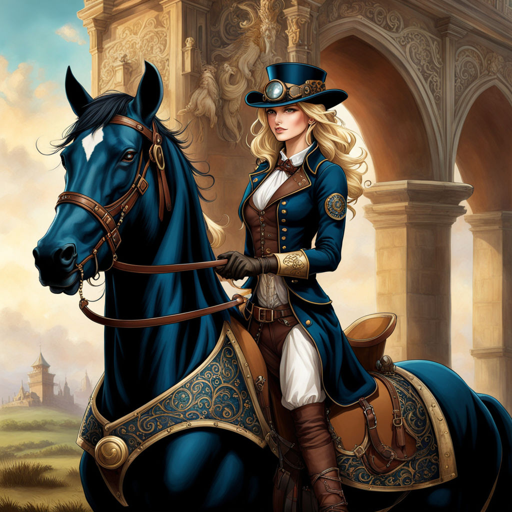 Steam Riding Horses AI Art of Steampunk Horserider by CBusterArt on DeviantArt