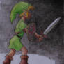 Link entering a dark dungeon