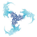 Tribal trinidad color blue by Irina-Baiken