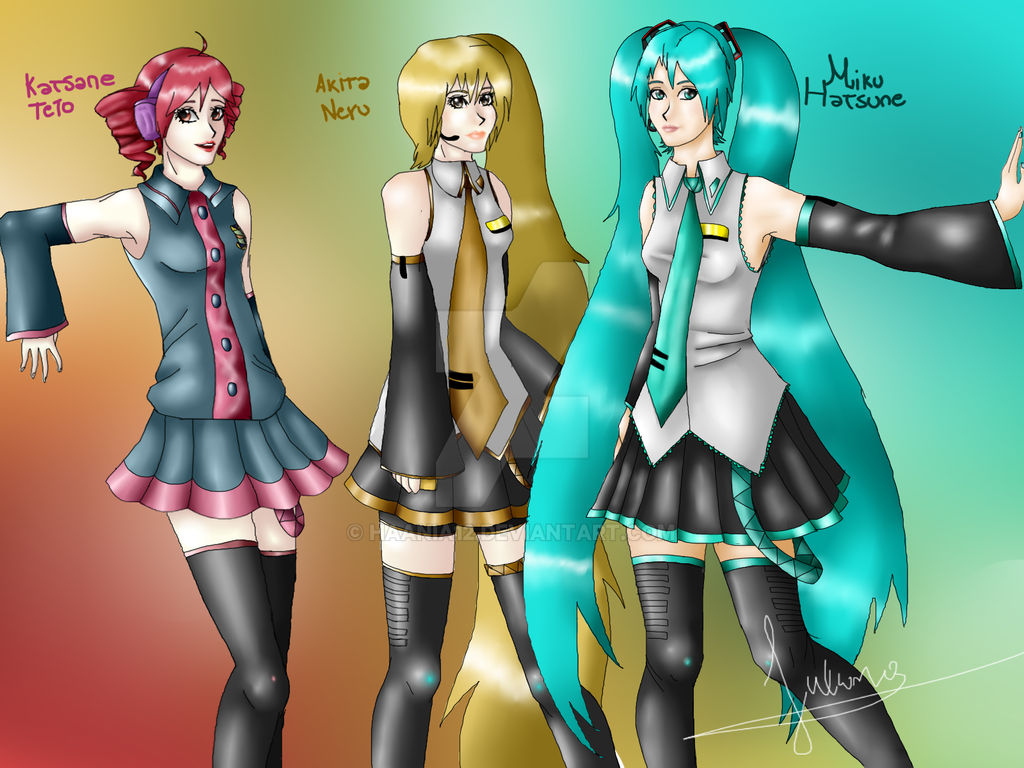 Kasane Teto Akita Neru Y Miku Hatsune By Haania12 On DeviantArt kasane-teto-akita-neru-y-miku-hatsune-by-haania12-on-deviantart