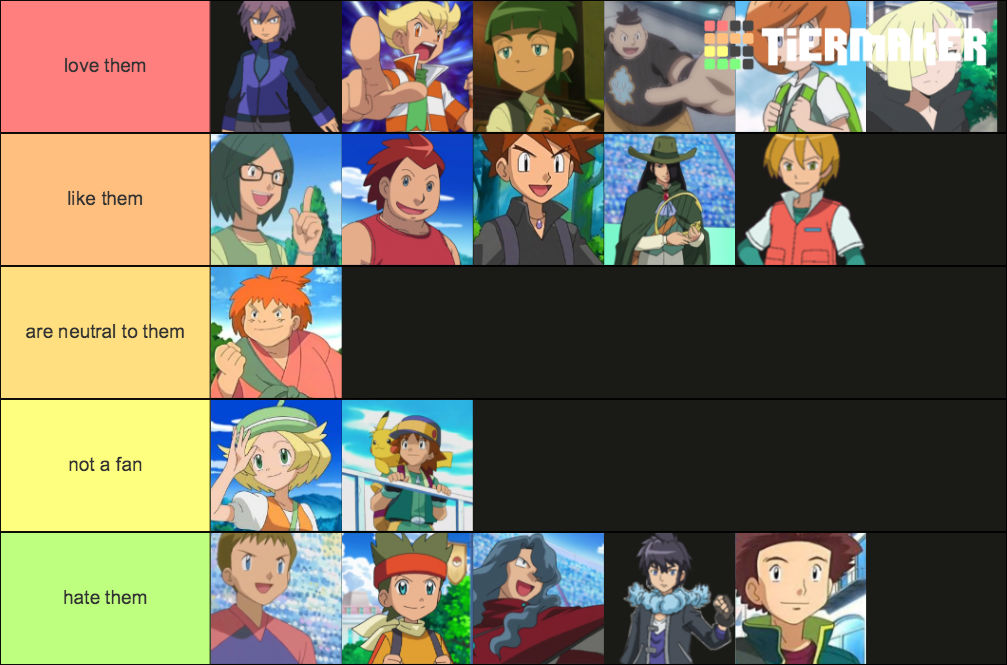 ashs rivals tier list by GREENTEEN80 on DeviantArt