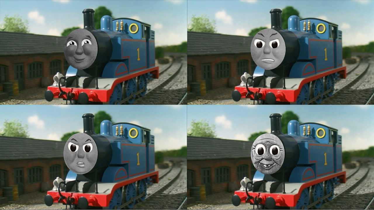 Thomas with his unused faces by DEVON324 on DeviantArt