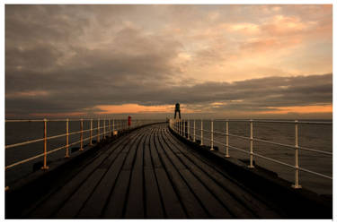 Whitby Pier At Dawn