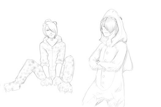 Ren and Kaze in Onesies