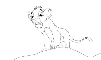 simba cub lineart 8 by RinStrife