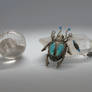 Silver Scarab with Swirly Relief