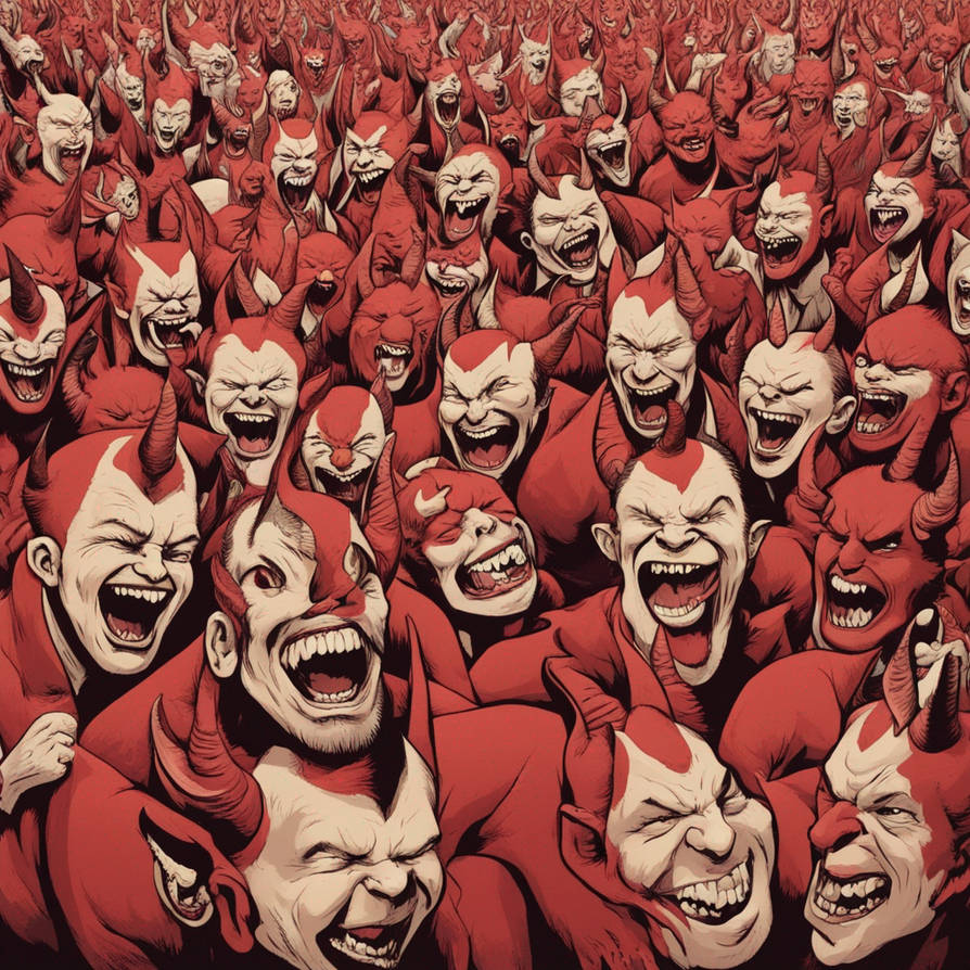 Many Devils Laughing Devils In A Big Crowd Of Devils By Dagre by daGreek311 on ...