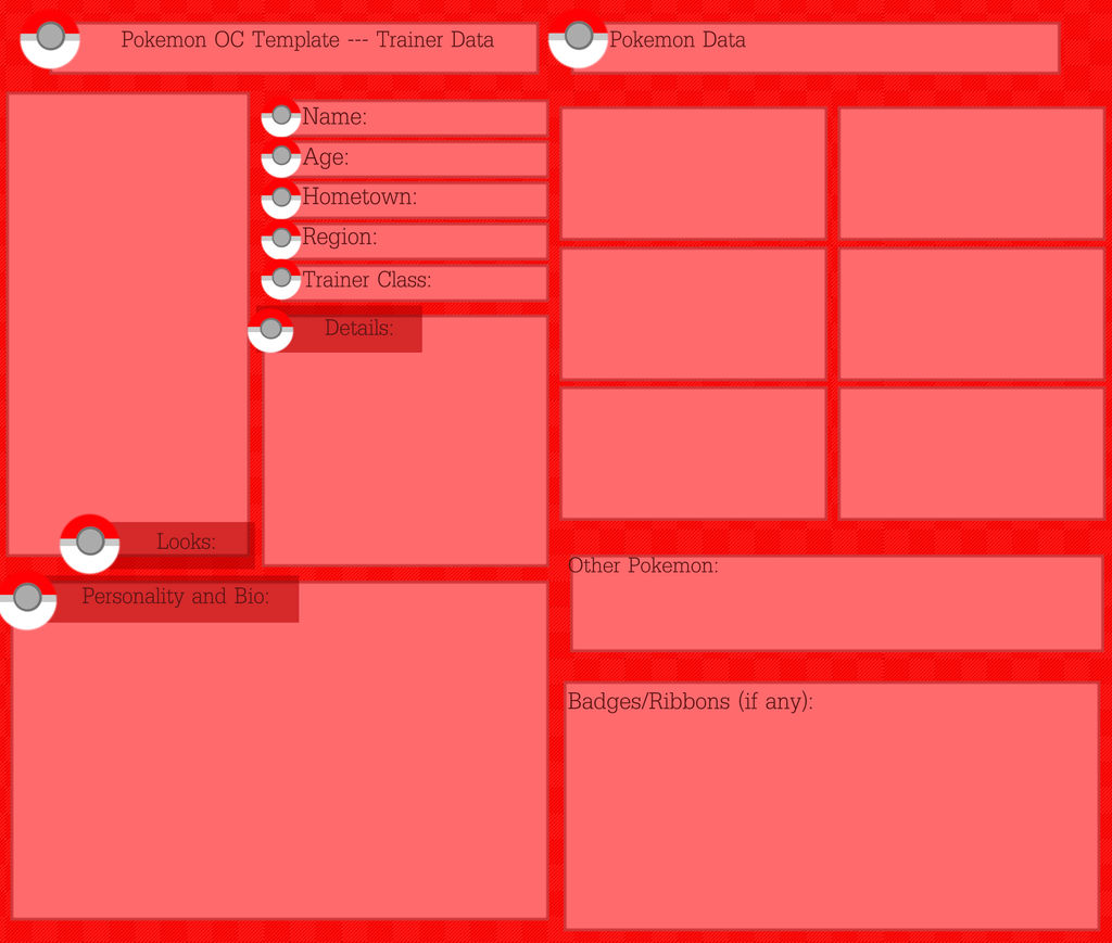 Pokemon OC Template (Red) by Pogromczynimasla on DeviantArt